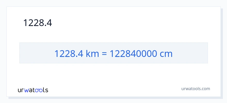 1228.4 കിലോമീറ്റർ ൽ നിന്ന് സെന്റീമീറ്ററുകൾ ലേക്ക് പരിവർത്തനം
