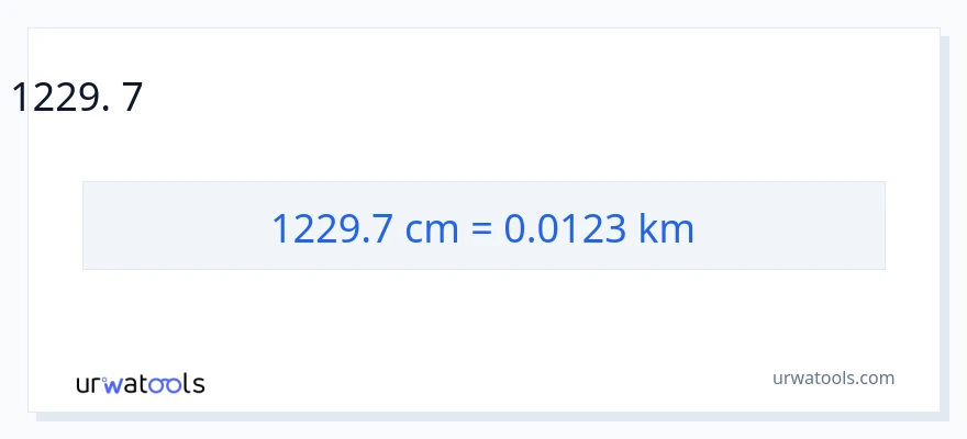 1229.7 സെന്റീമീറ്ററുകൾ ൽ നിന്ന് കിലോമീറ്റർ ലേക്ക് പരിവർത്തനം