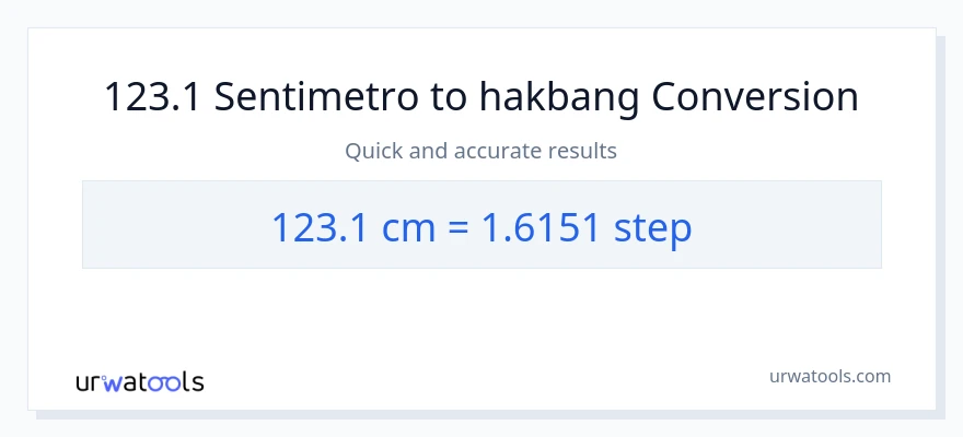 123.1 Mga Sentimetro patungong mga hakbang na conversion