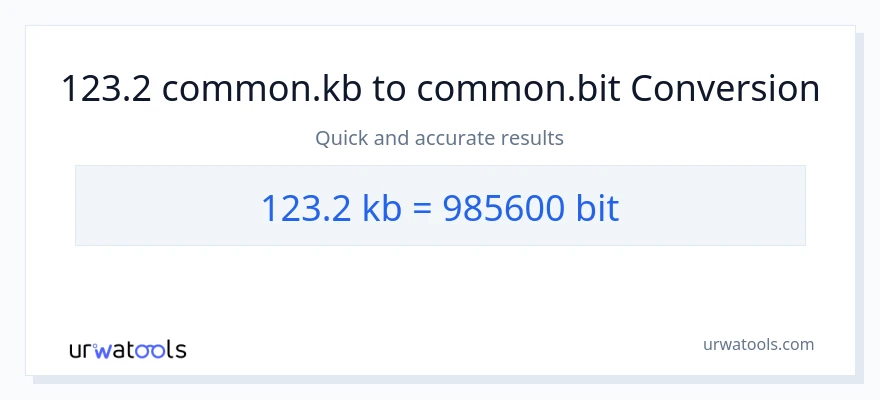 123.2 Kilobytes patungong Bits na conversion