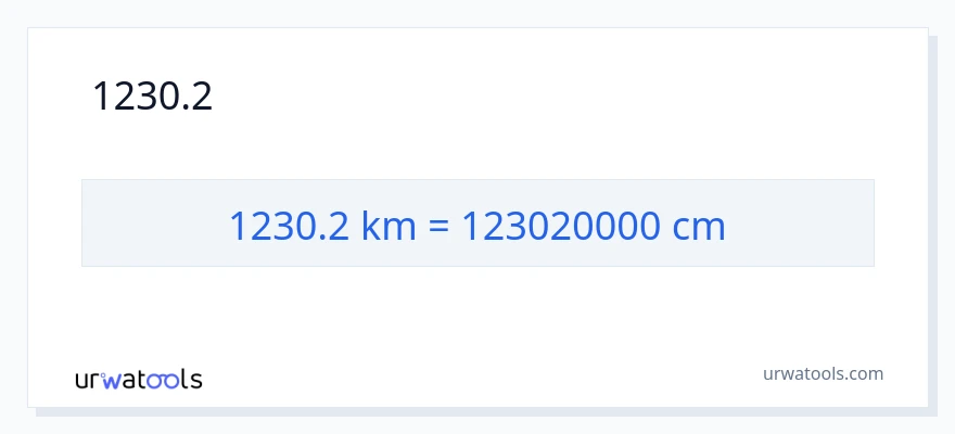 1230.2 কিলোমিটার থেকে সেন্টিমিটার রূপান্তর