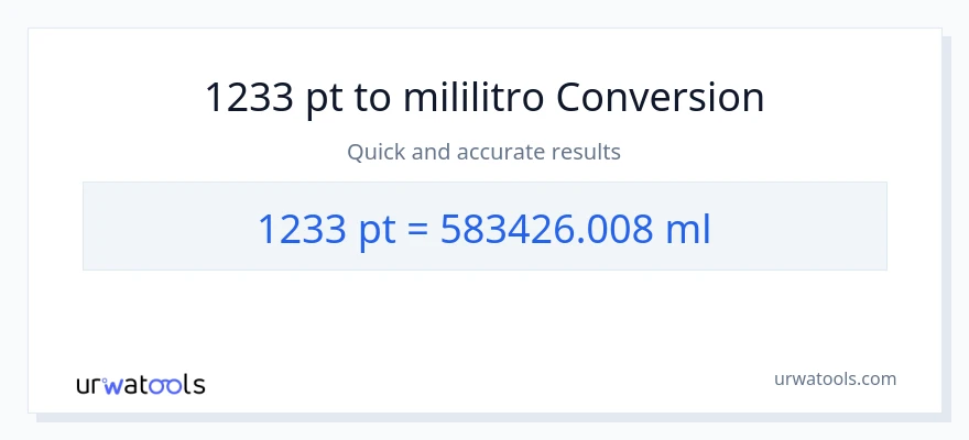 1233 Pints patungong mga mililitro na conversion