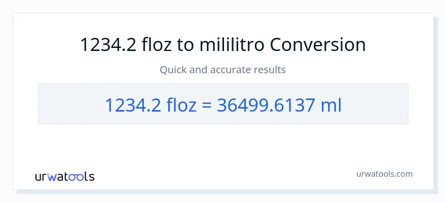 1234.2 mga onsa ng likido patungong mga mililitro na conversion