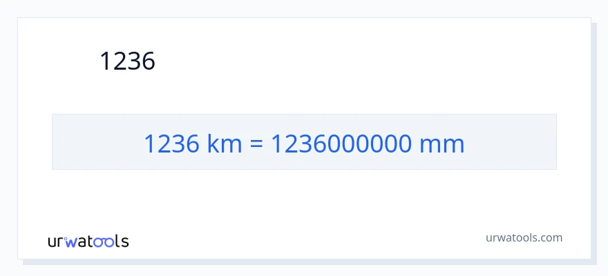 1236 કિલોમીટર થી મિલીમીટર રૂપાંતર