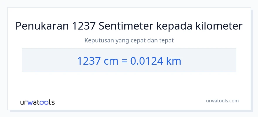 1237 Centimeters to Kilometers conversion