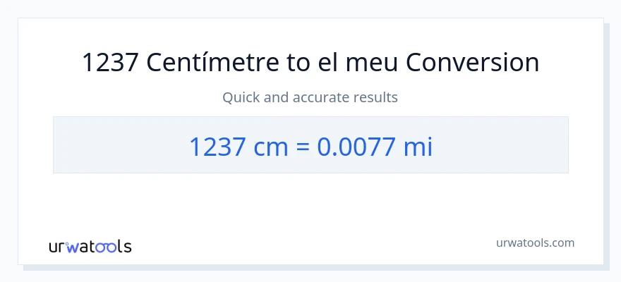 Conversió de 1237 Centímetres a milles