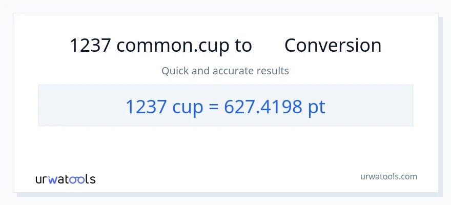 การแปลง 1237 ถ้วย เป็น Pints