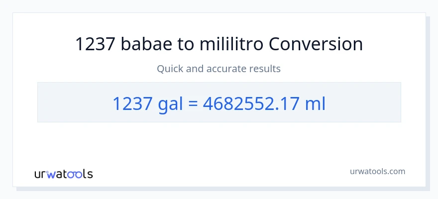 1237 Mga galon patungong mga mililitro na conversion