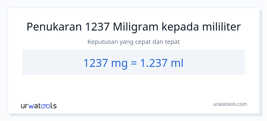 1237 milligrams to milliliters conversion