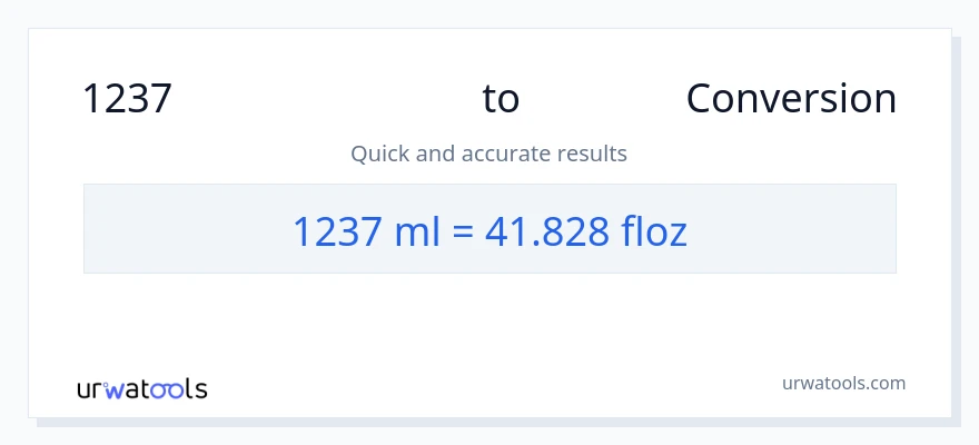 1237 മില്ലിലിറ്റർ ൽ നിന്ന് ദ്രാവക ഔൺസ് ലേക്ക് പരിവർത്തനം