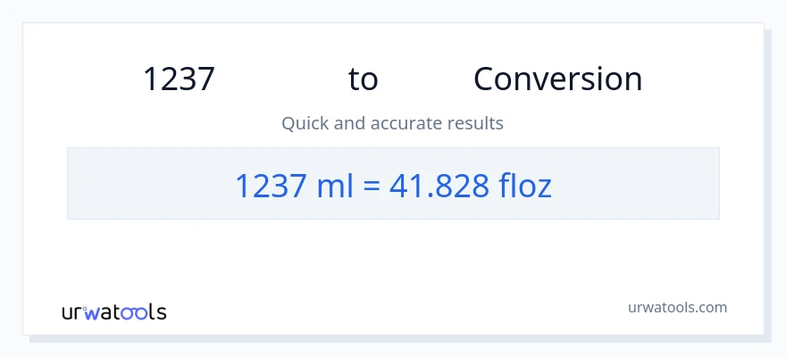 การแปลง 1237 มิลลิลิตร เป็น ออนซ์ของเหลว