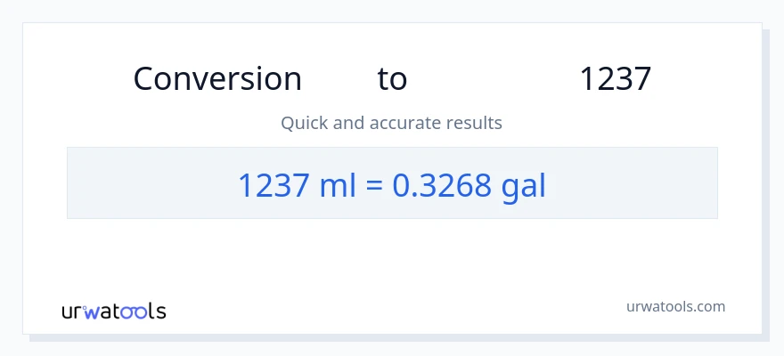تبدیل 1237 میلی‌لیتر به گالن