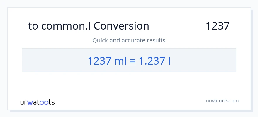تبدیل 1237 میلی‌لیتر به Liters
