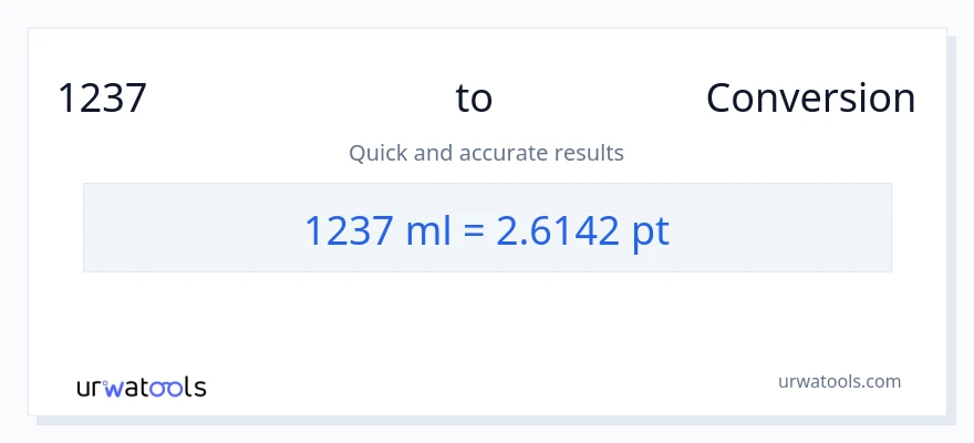 1237 മില്ലിലിറ്റർ ൽ നിന്ന് Pints ലേക്ക് പരിവർത്തനം