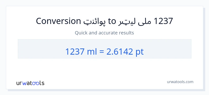 1237 ملی لیټرونه ته Pints بدلون