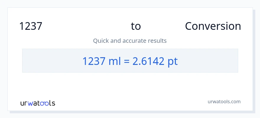 1237 மில்லிலிட்டர்கள் இலிருந்து Pints வரை மாற்றம்