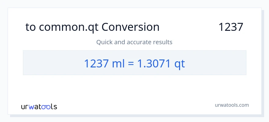 تبدیل 1237 میلی‌لیتر به Quarts