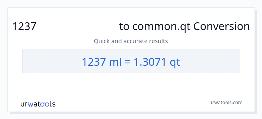 1237 മില്ലിലിറ്റർ ൽ നിന്ന് Quarts ലേക്ക് പരിവർത്തനം