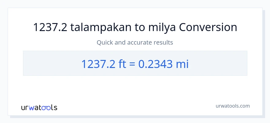 1237.2 Mga Paa patungong milya na conversion