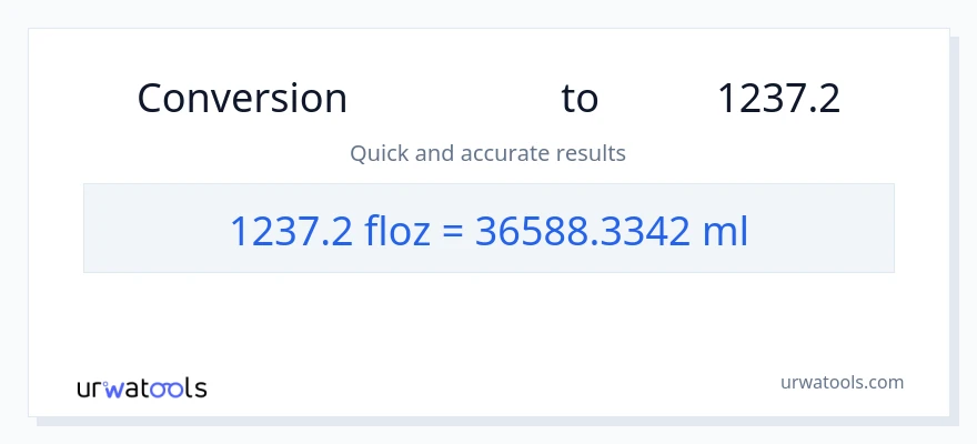 تبدیل 1237.2 اونس مایع به میلی‌لیتر