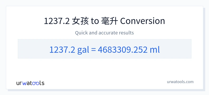 1237.2 加侖 到 毫升 轉換
