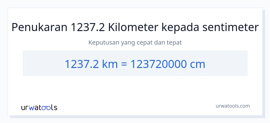 1237.2 Kilometer to Sentimeter conversion