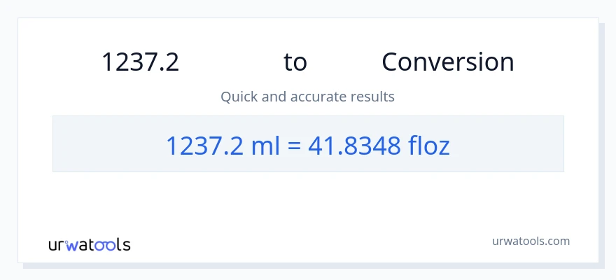 การแปลง 1237.2 มิลลิลิตร เป็น ออนซ์ของเหลว