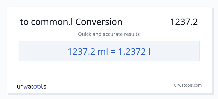 تبدیل 1237.2 میلی‌لیتر به Liters