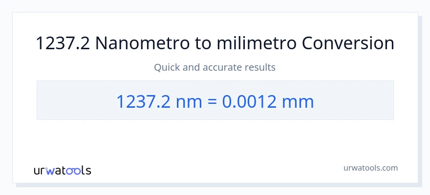 1237.2 mga nanometer patungong milimetro na conversion