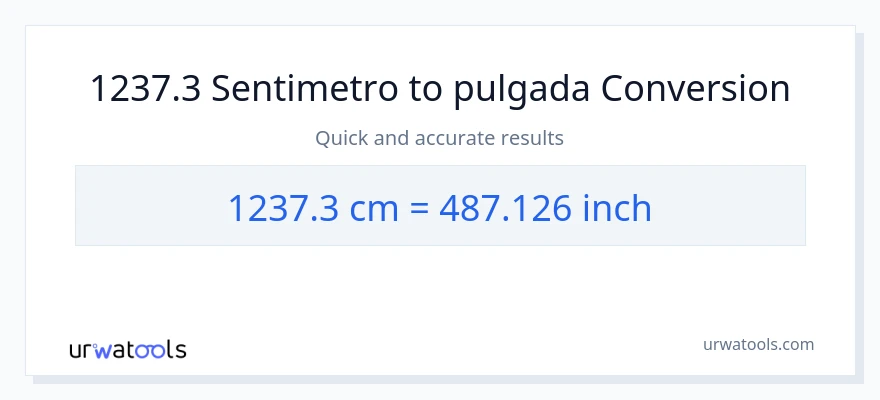 1237.3 Mga Sentimetro patungong Pulgada na conversion
