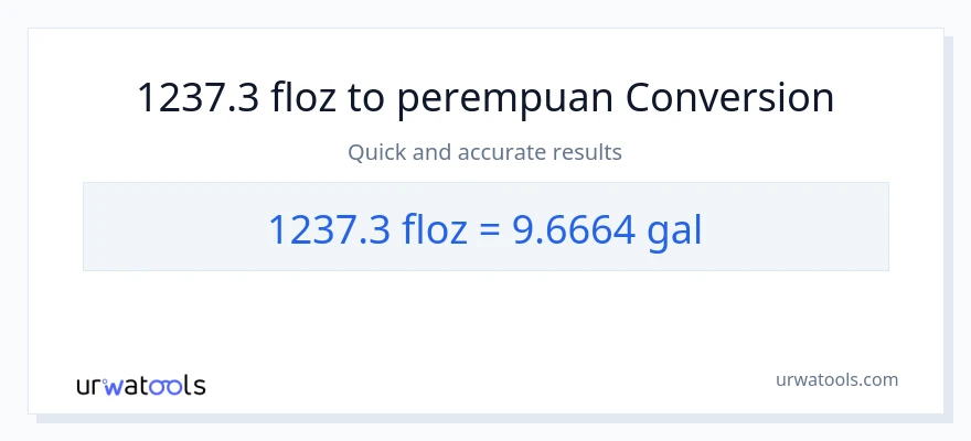 Penukaran 1237.3 auns cecair kepada Galon
