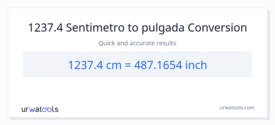 1237.4 Mga Sentimetro patungong Pulgada na conversion