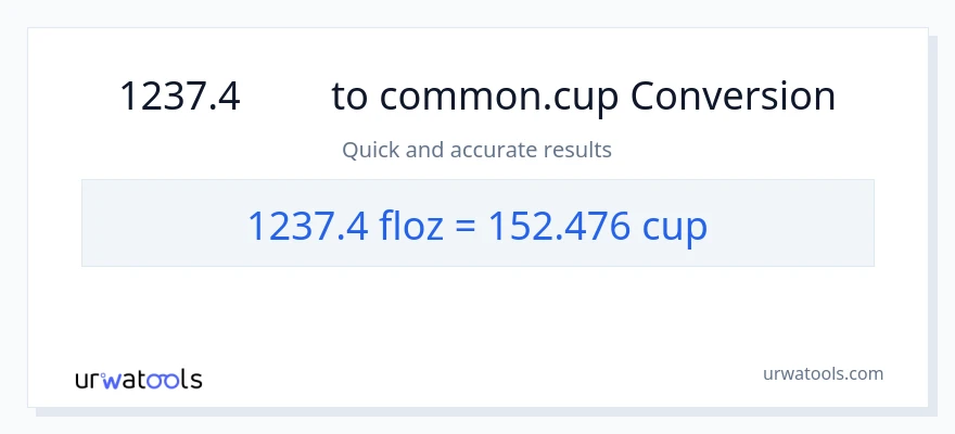 1237.4 液量オンス から カップ への変換