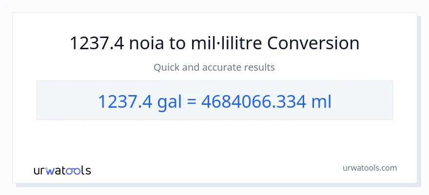 Conversió de 1237.4 Galons a mil·lilitres