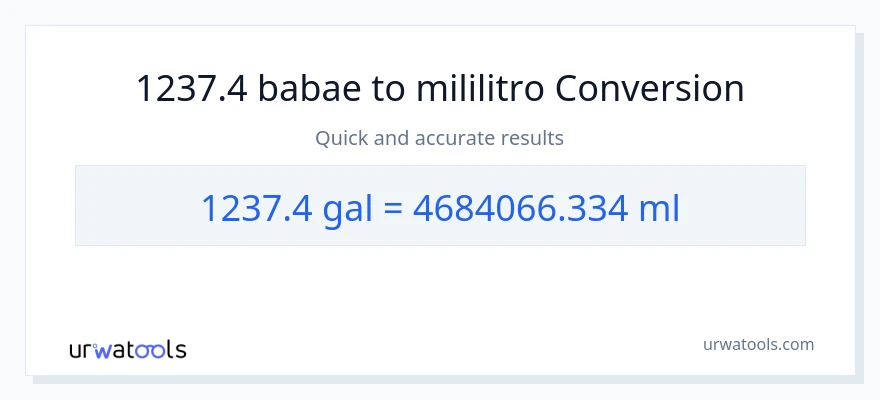 1237.4 Mga galon patungong mga mililitro na conversion