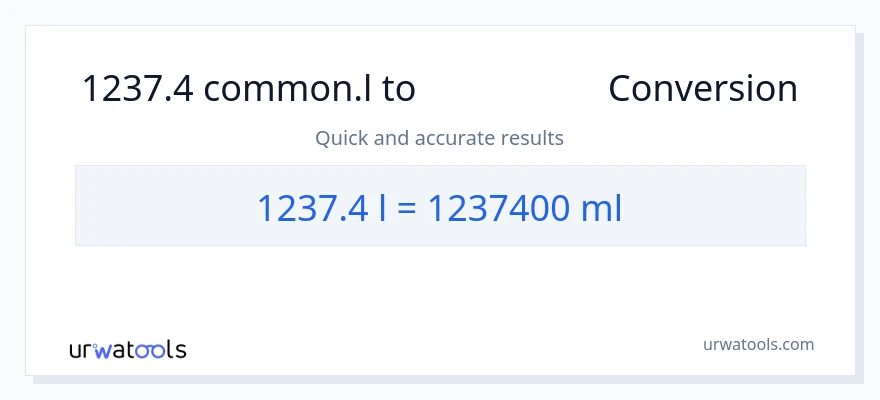 تبدیل 1237.4 Liters به میلی‌لیتر