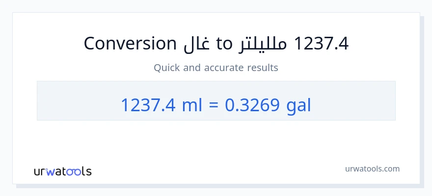 التحويل من 1237.4 ملليلتر إلى غالونات