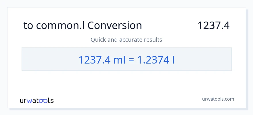 تبدیل 1237.4 میلی‌لیتر به Liters