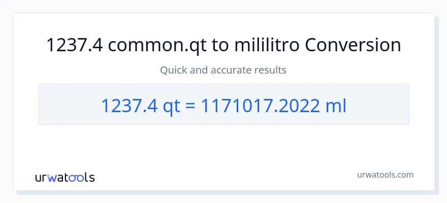 1237.4 Quarts patungong mga mililitro na conversion