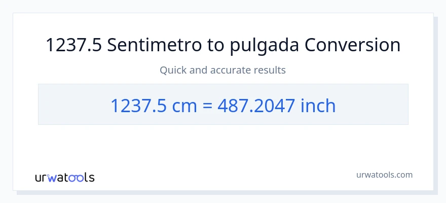 1237.5 Mga Sentimetro patungong Pulgada na conversion