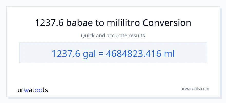 1237.6 Mga galon patungong mga mililitro na conversion