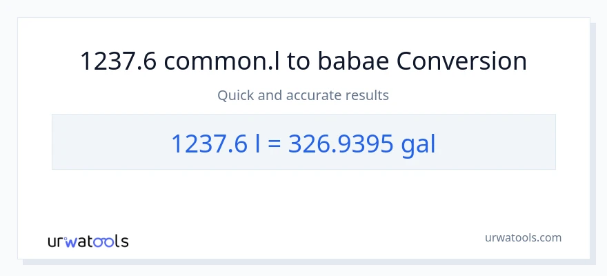 1237.6 Liters patungong Mga galon na conversion