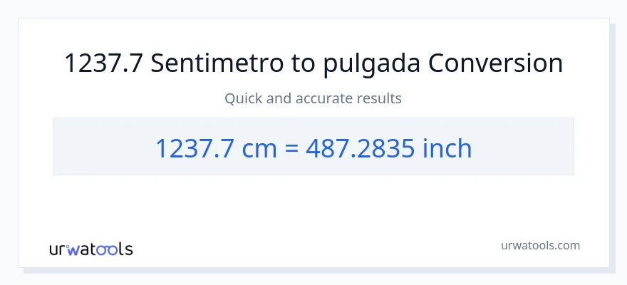 1237.7 Mga Sentimetro patungong Pulgada na conversion