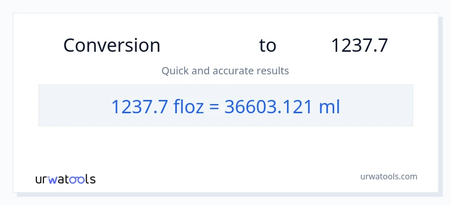 تبدیل 1237.7 اونس مایع به میلی‌لیتر