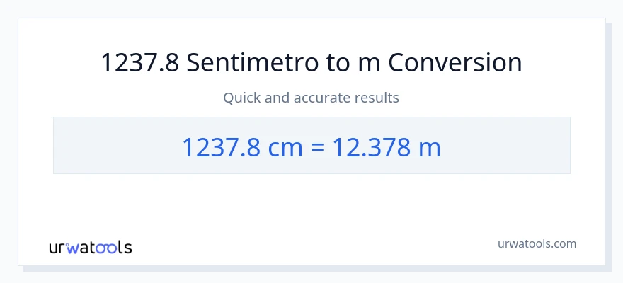 1237.8 Mga Sentimetro patungong Mga Metro na conversion