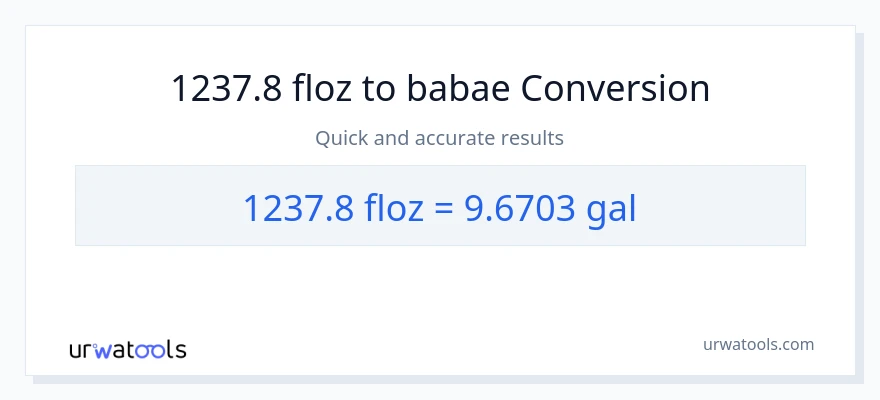 1237.8 mga onsa ng likido patungong Mga galon na conversion