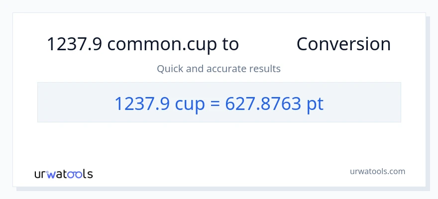 تبدیل 1237.9 فنجان‌ها به Pints