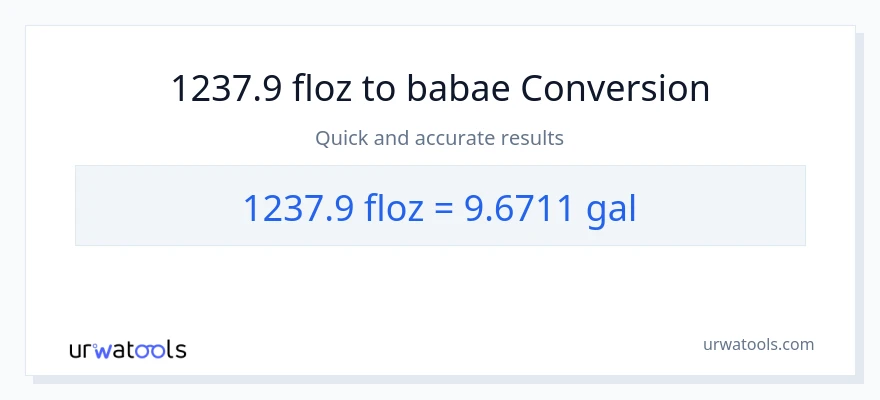 1237.9 mga onsa ng likido patungong Mga galon na conversion