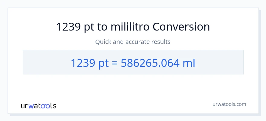 1239 Pints patungong mga mililitro na conversion