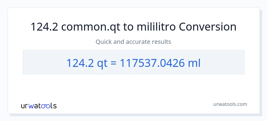 124.2 Quarts patungong mga mililitro na conversion